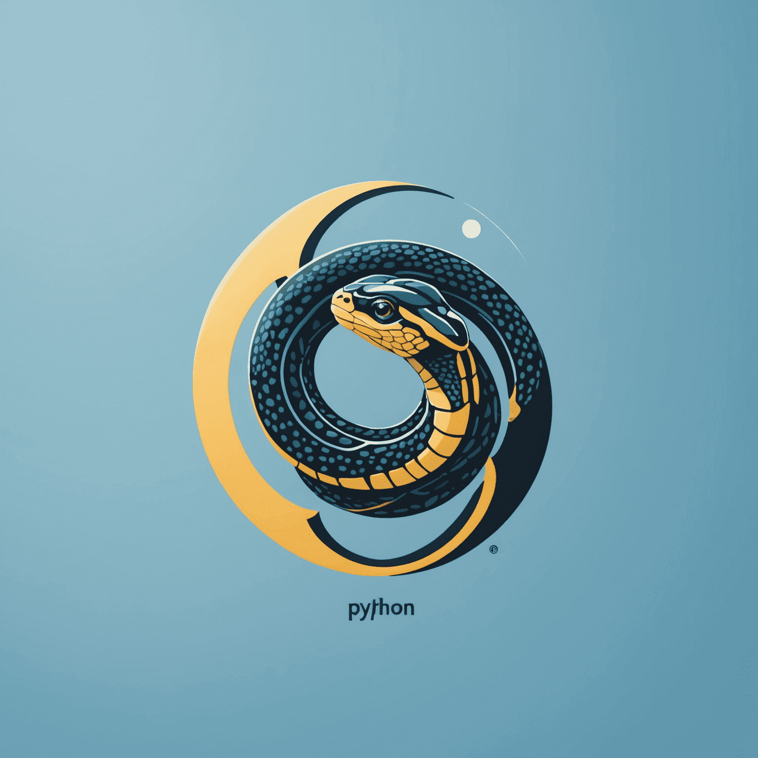 Un'immagine che mostra il logo di Python e alcuni esempi di codice semplice su uno sfondo blu chiaro