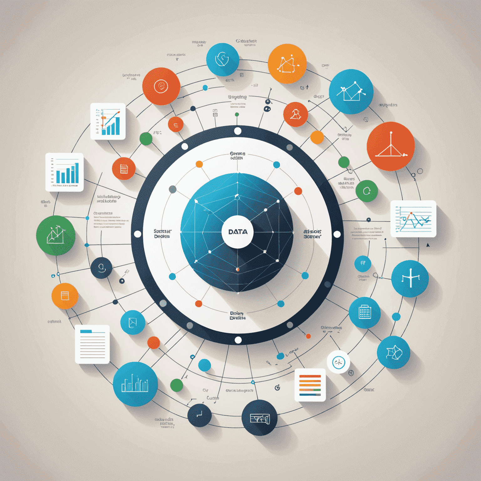 Un'immagine che rappresenta vari elementi di data science come grafici, codice e visualizzazioni di dati